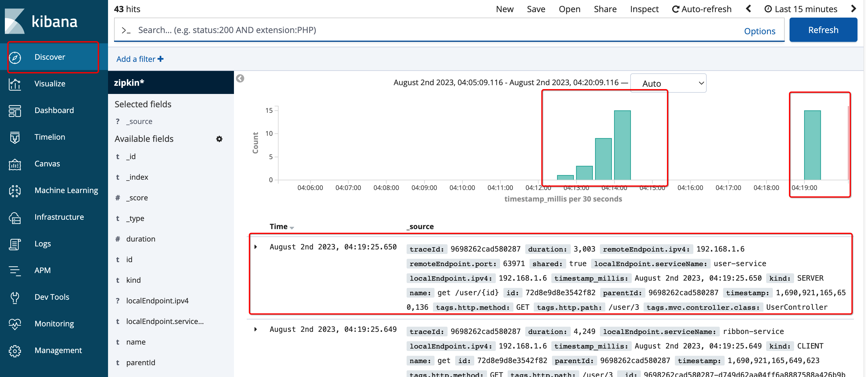 【Docker】Docker+Zipkin+Elasticsearch+Kibana部署分布式链路追踪