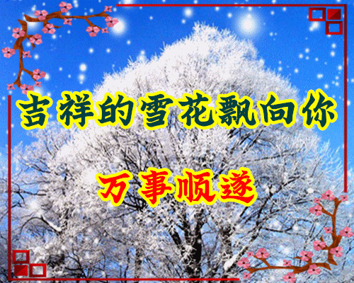 祝大雪节气安康，大雪动态表情包图片带字祝福大全，大雪快乐暖心问候祝福语