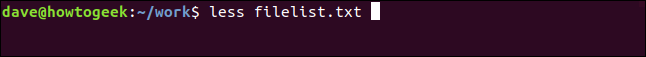 "less filenames.txt" in a terminal window.