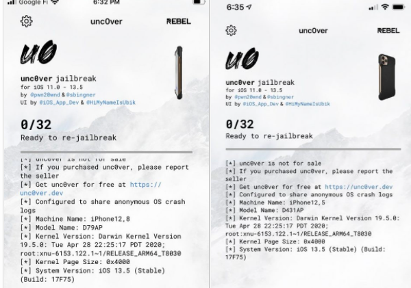 checkra1n越狱错误79_新的unc0ver漏洞可让运行iOS / iPadOS 12至13.5的苹果iPhone和iPad越狱...