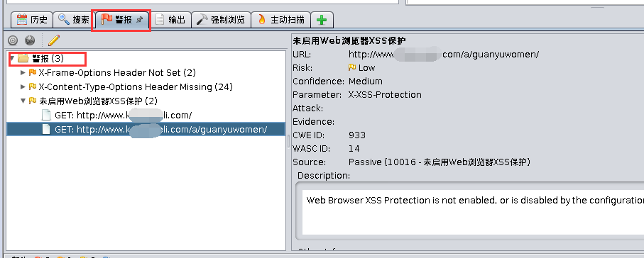 owasp zap主动扫描结果