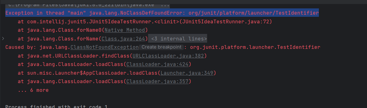 使用@Test注解Exception in thread main java.lang.NoClassDefFoundError