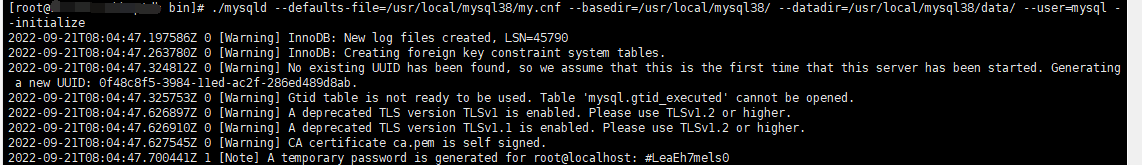 MySQL初始化root密码