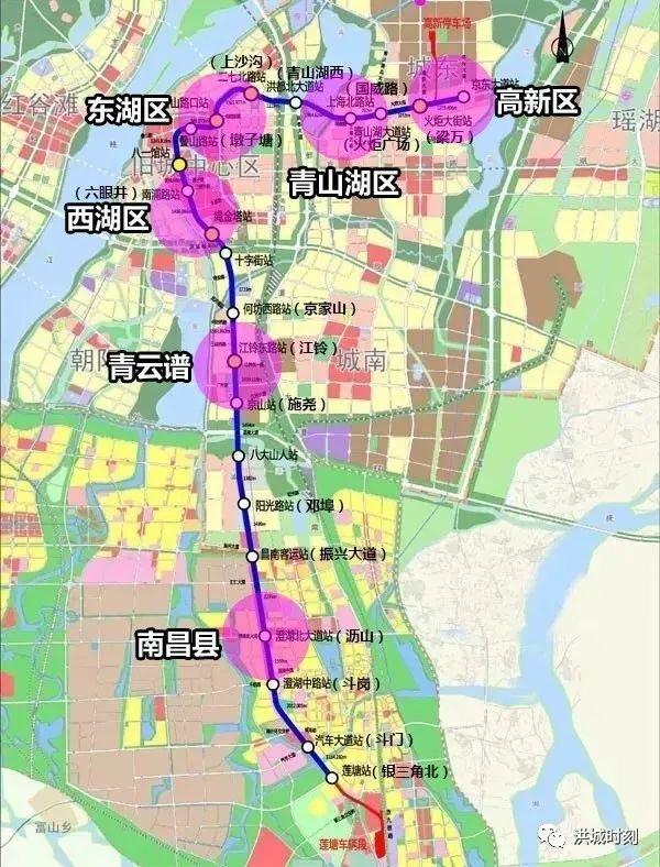 终至南昌市京东大道站,包含22座车站,23个区间隧道,全部采用