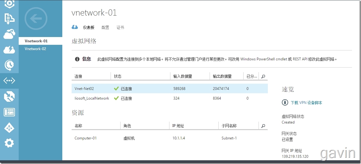 Windows Azure多站点vpn配置介绍_Windows Azure_70