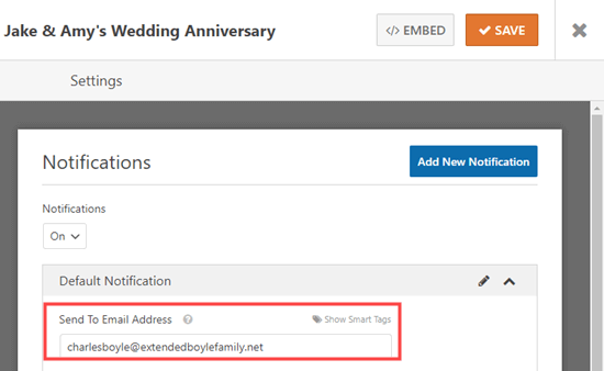 Changing the Send To email address for your RSVP form Changing the Send To email address for your RSVP form
