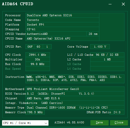 X3216 CPU 具体信息