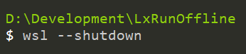 wsl --shutdown