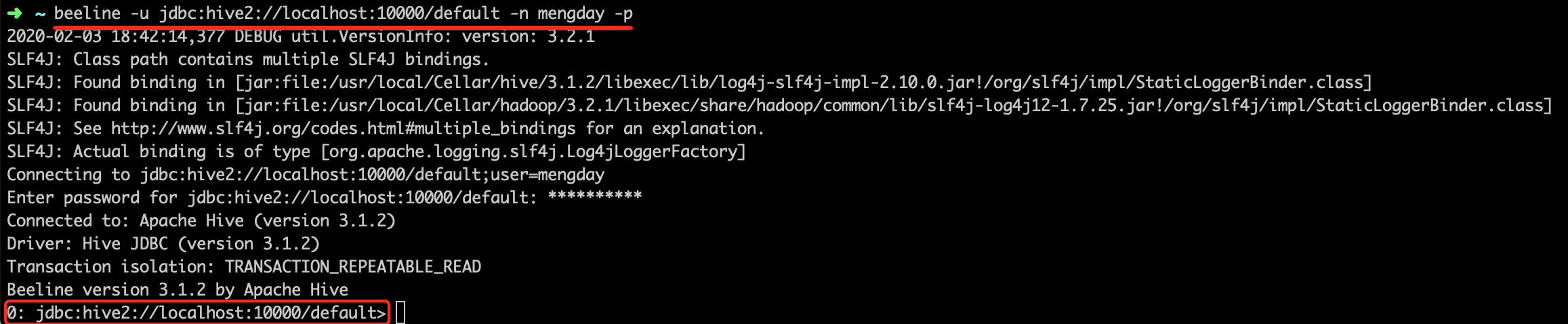 Hive JDBC operation