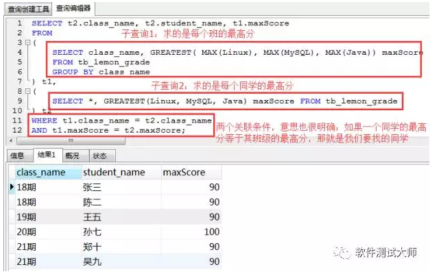 数据库 SQL经典面试题-数据库查询-子查询应用一