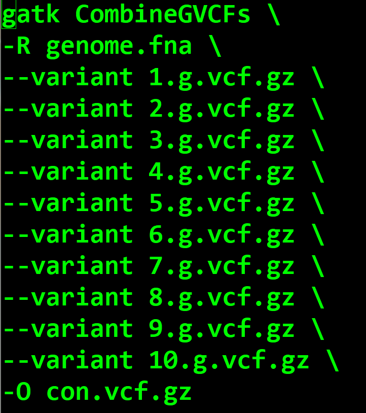 2020.11.20丨使用GATK CombineGVCFs命令批量合并vcf文件 代码先锋网