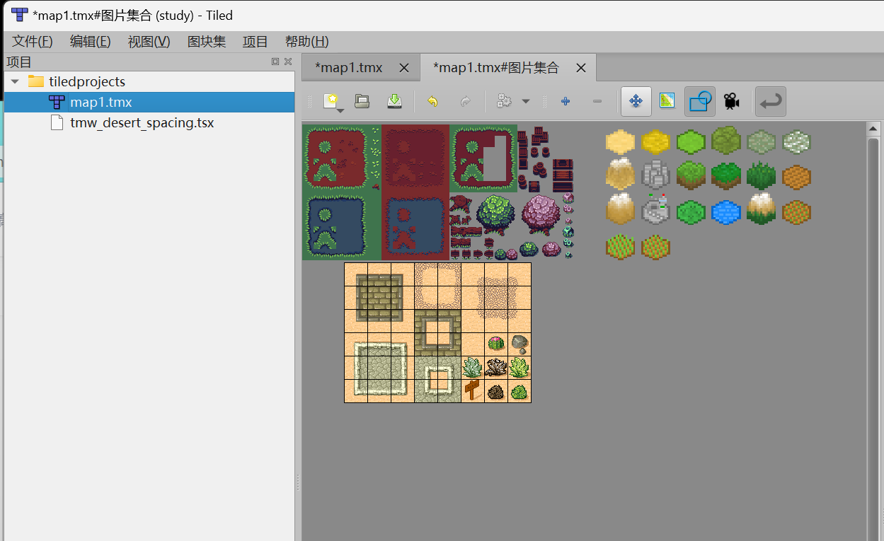 第四章 游戏开发Tiled篇-Tiled正常方向（Orthogonal）地图编辑——导入图块集_tileset_17