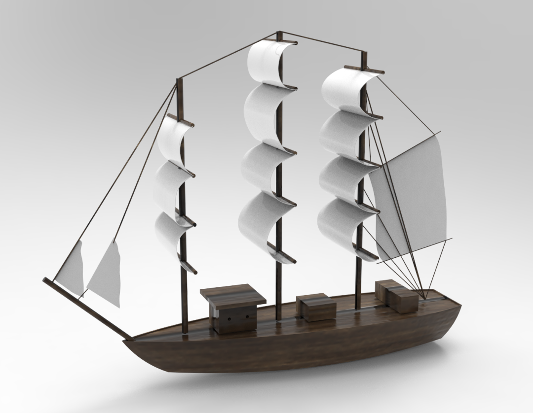 塑胶模具设计ug三维建模一艘帆船收藏起来