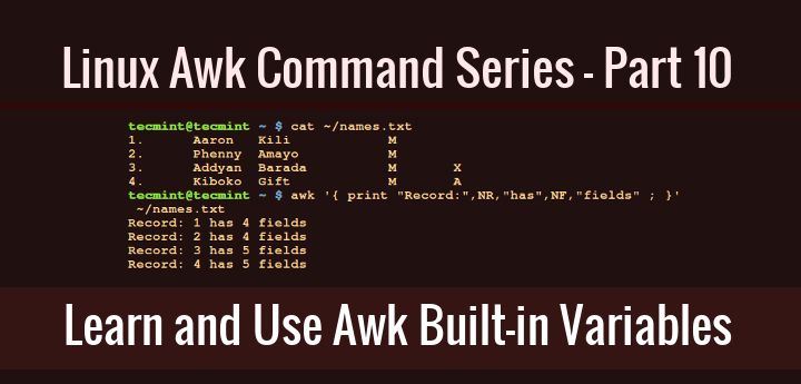 Linux｜了解如何<span style='color:red;'>使用</span> awk <span style='color:red;'>内</span><span style='color:red;'>置</span><span style='color:red;'>变量</span>