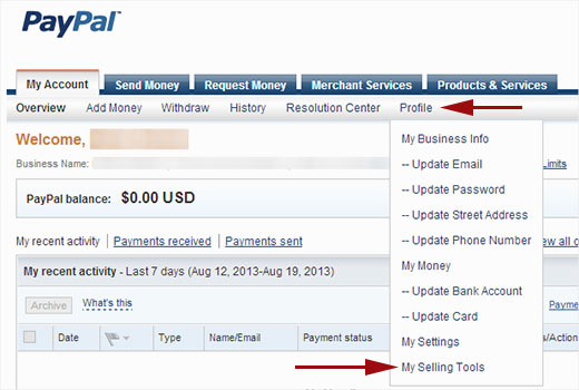 Obtaining PayPal API Credentials for your Booking System