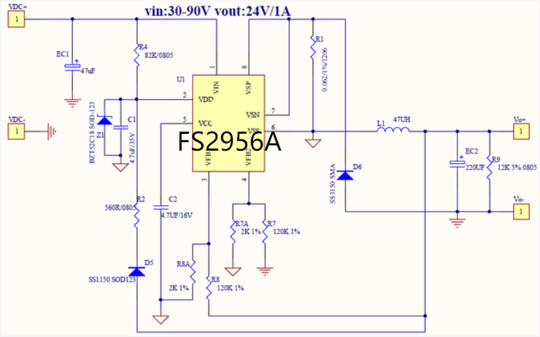 FS2956A 8V~120V降压5V2A4.2V3A恒压芯片