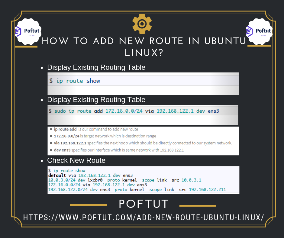 How To Add New Route In Ubuntu, Linux? Infografic
