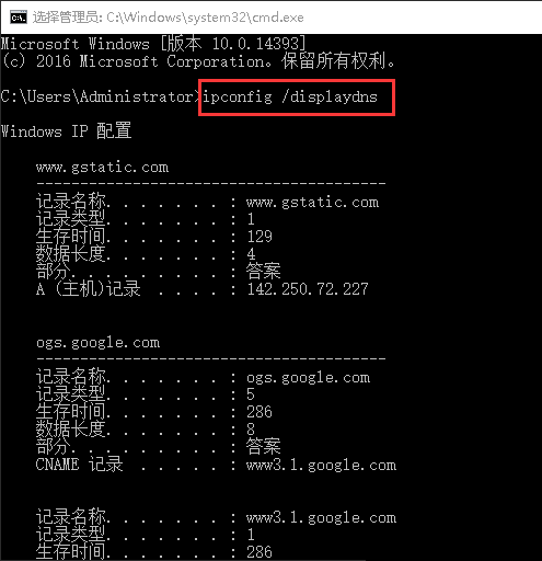 Windows server 2016如何查看已缓存的DNS信息-507