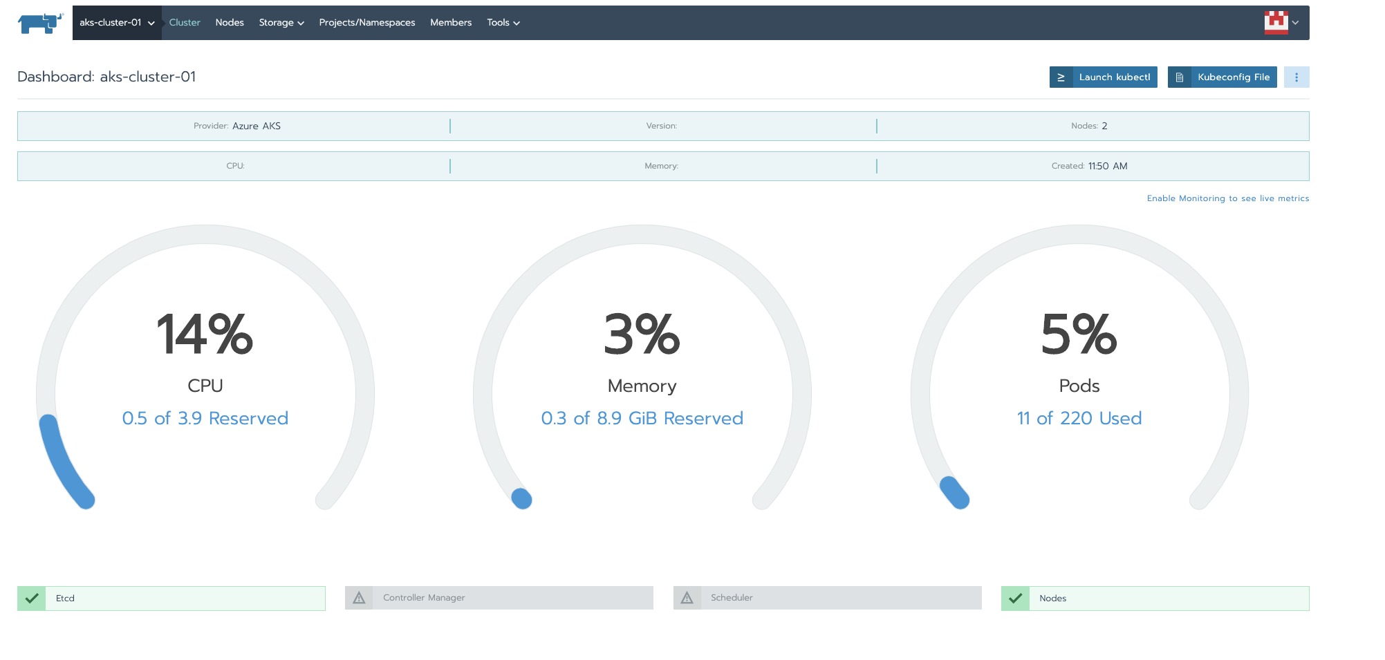 Rancher hosted Kubernetes AKS