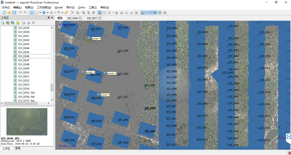 Agisoft/PhotoScan手动对齐照片