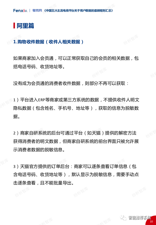 报告分享2021年中国五大主流电商平台关于用户数据的最新规则汇总pdf