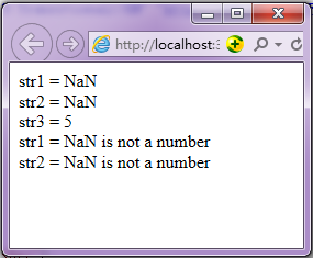 Javascript isNaN() 函数