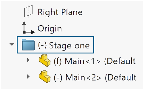 FeatureManager 设计树中的文件夹问题前缀示例