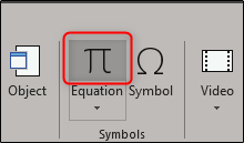 click pie symbol in insert tab