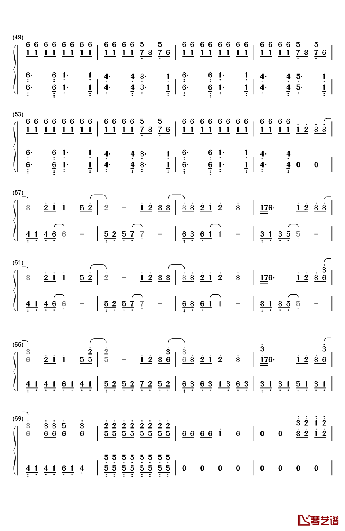 sugar数字简谱图片