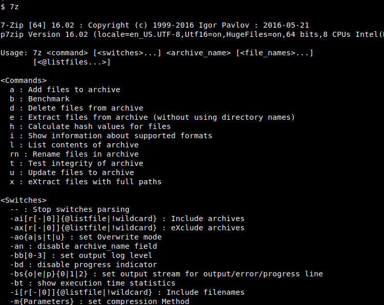 7z命令教程，其中包含在Linux中压缩和提取文件的示例-CSDN博客