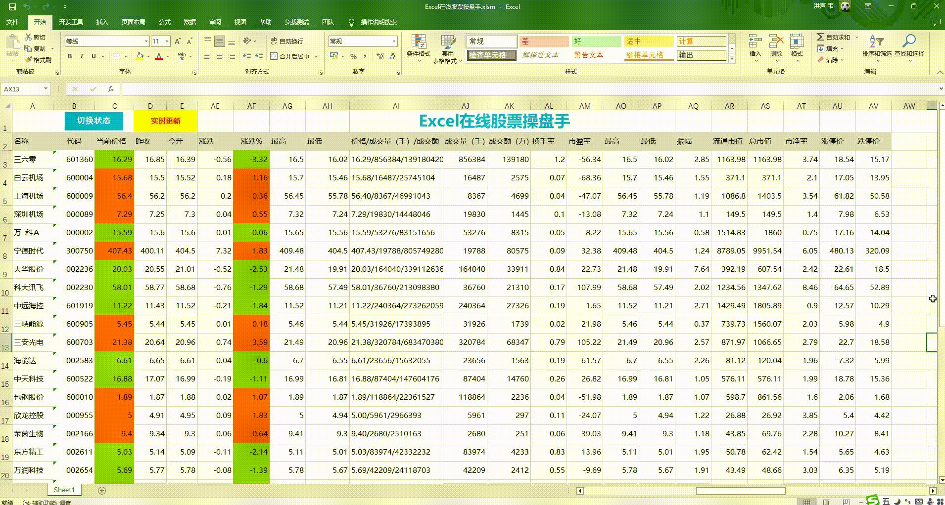 VBA GET POST HTTP VBA网络爬虫 最新Excel自动获取股票信息源码 EXCEL自动获取网络数据 最新VBA自动抓取股票数据源码