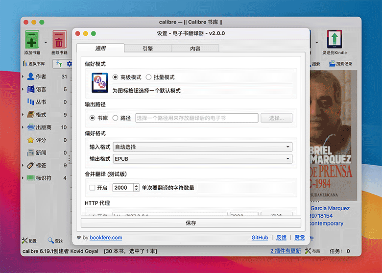 Ebook Translator 通用设置