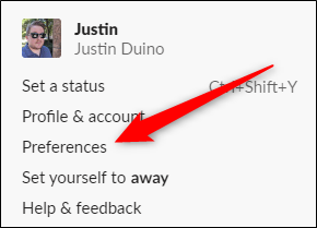 Slack for Desktop Click Preferences