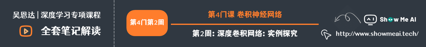 第4门课 卷积神经网络，第2周：深度卷积网络：实例探究