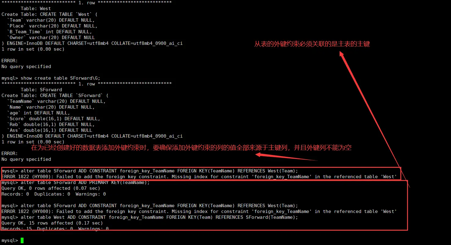 mysql约束外键约束