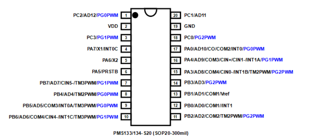 單片機pms134系列s16有sop16,sop20,sop24,ssop24_ssop24封裝尺寸