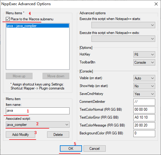 NOTEPAD ++ runs Java code and sets automatic formatting Java code ...
