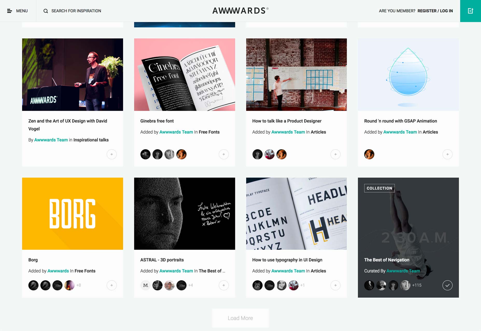 awwwardscssdsgnaiga这种卡片式的布局风格正在设计潮流的巅峰.