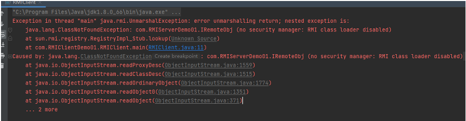 RMI报错：no security manager: RMI class loader disabled_Stub.lookup