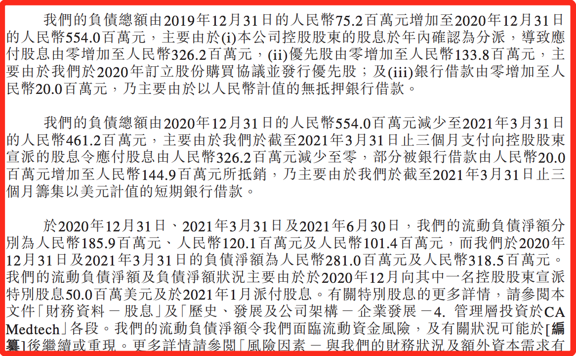 先瑞达医疗赴港上市背后：借钱给控股股东支付股息，自身尚未盈利