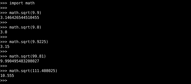 Square Root Of Floating-Point Numbers