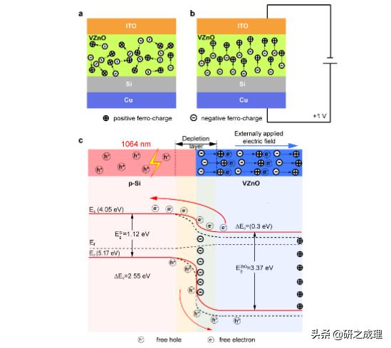 (c) the energy band diagram of the heterojunction devi