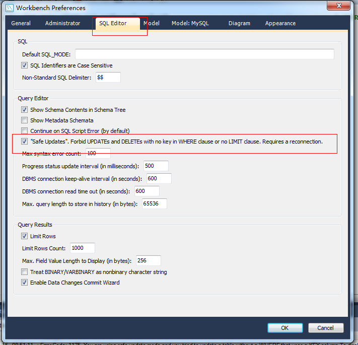 Mysql Workbench Mysql Workbench Error Code You Are Using Safe Update Mode Csdn