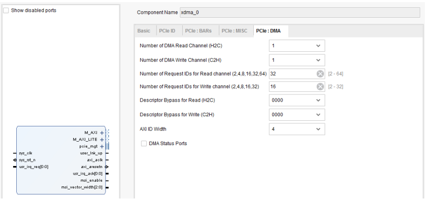 PCIE XDMA 开发环境搭建以及环路测试 