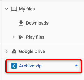 Notice on the left side of the app, the ZIP file has been mounted like an external drive