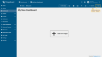 创建仪表板后，它将自动打开，您可以立即开始向其中添加小部件。要保存仪表板，请单击右上角的“保存”按钮；