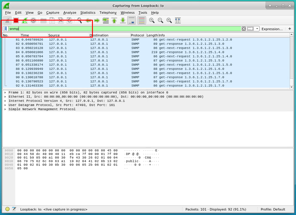 Capture SNMP Port Traffic with Wireshark