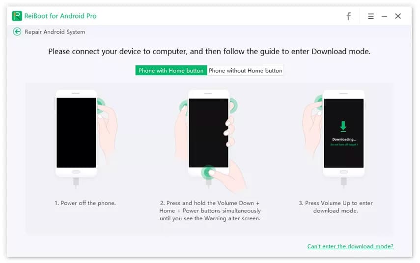 Android 版 Tenorshare ReiBoot – 进入下载模式