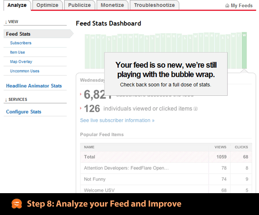 Step 8 - Analyze your Feed and Improve