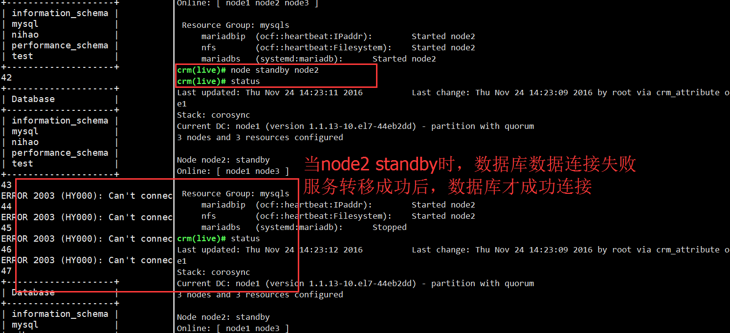 corosync,pacemaker,nfs高可用mariadb；